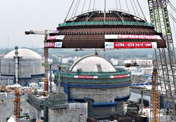 На АЭС «Чанцзян» завершен монтаж купола контайнмента четвертого энергоблока